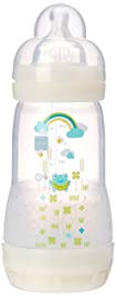 MAM Baby Bottles for Breastfed Babies, MAM Baby Bottles Anti Colic, White, 9 Ounces, 1-Count