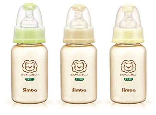 Simba BPA Free PPSU Natural Flow Standard Neck Feeding Bottle (Set of 3 (5 oz))