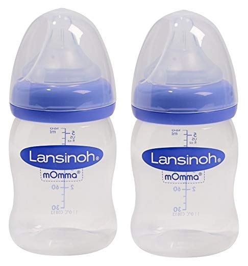 Lansinoh mOmma 5 Ounce Bottle with NaturalWave Nipple, 2 Count