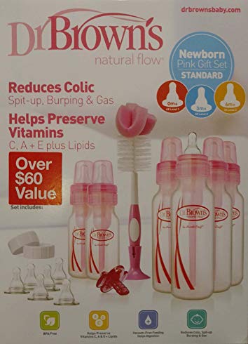 Dr Brown Natural Flow Pink Gift Set