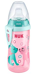 NUK Active Cup 300 ml with Soft Silicone Drinking Spout Leak-Proof with Clip, 12 + Months BPA Free