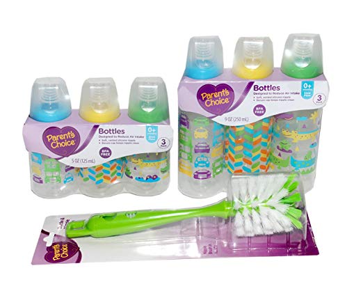 Baby Bottles and Bottle Cleaning Brush Bundle (Boy)