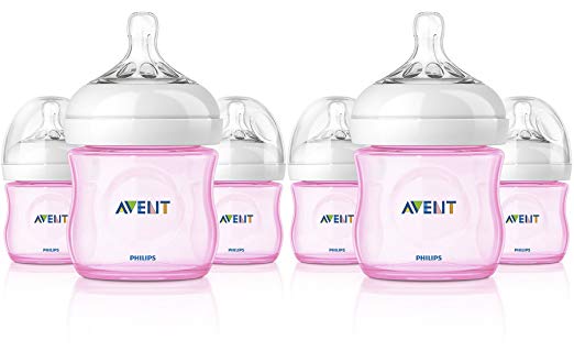 Philips AVENT Natural 4 Ounce Bottle 6 Pack - Pink