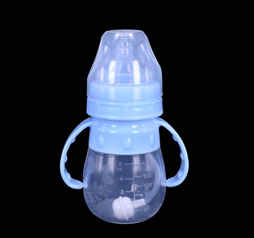 140ML Silicone Feeding Bottle Newborn Infant Baby Bottle+ Flow With 2 PCS Replacement Nipples,Durable And Good For Bottle-Rejecting Babies