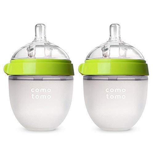 Comotomo Natural Feel Baby Bottle, Double Pack Green, 150ml (5 oz)