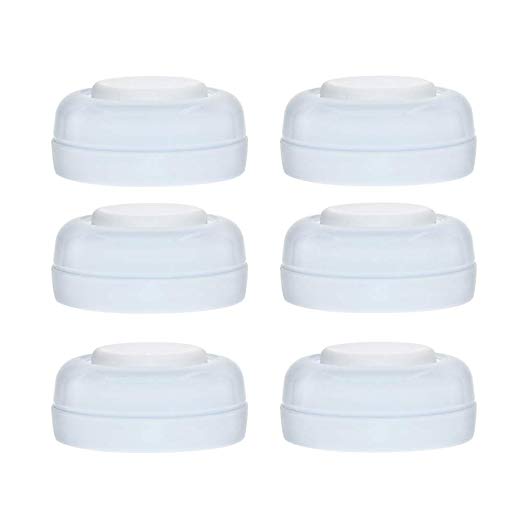 Maymom Screw Lids Aka Travel Caps with Rewritable Sealing Disc for Avent, Maymom Wide Mouth Bottles; Cap Replace Avent Natural Bottle Sealing Ring and Sealing Disc,6pcs/1set.