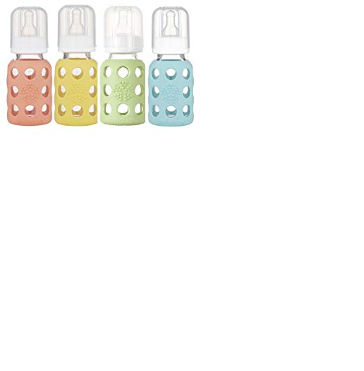 Lifefactory Glass Baby Bottles 4 Pack (4 oz. in Boy Colors)