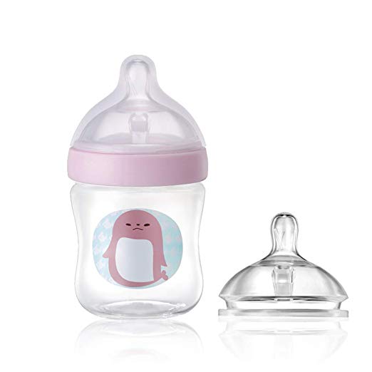 VALUEDER 6oz Anti Colic Baby Bottle Breastfeeding for Newborn Babies, 0-6 Month, Slow & Medium Flow Nipples