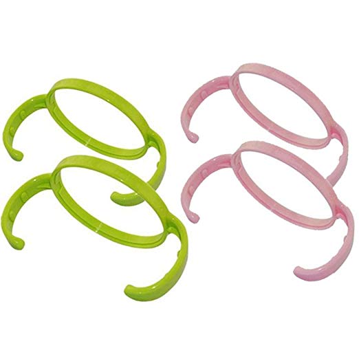 Feeding Bottle Handle Grip for Comotomo Feeding Bottles (Set of 4, 2 Pink + 2 Green)