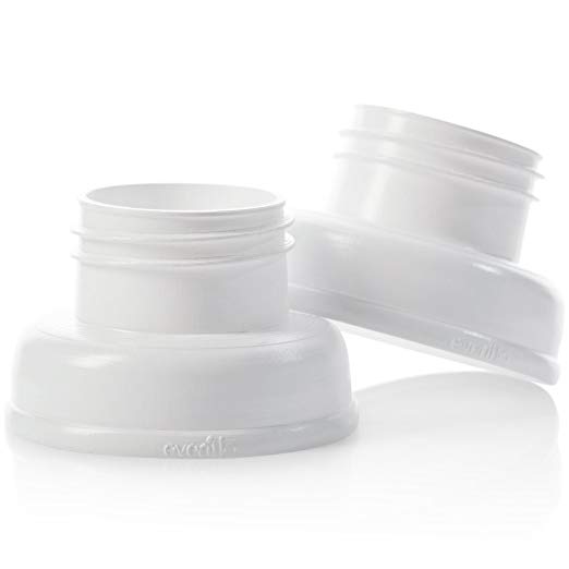 Evenflo Feeding Breast Pump Adapter to Balance Plus Wide Neck Baby Bottle (Pack of 2)