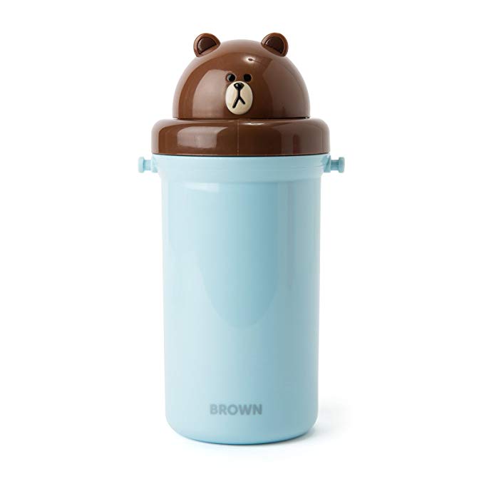 LINE FRIENDS Brown Straw Bottle