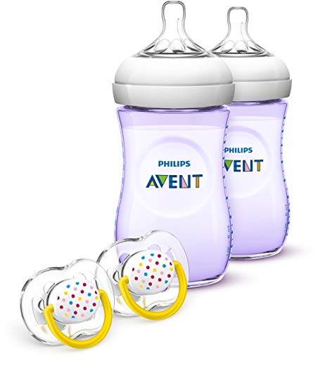 Philips Avent Natural Baby Bottle Purple Gift Set, SCD693/23