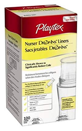 Playtex Drop-Ins Pre-Sterilized Soft Bottle Liners, 8-10 oz. 100 ea (Pack of 3)