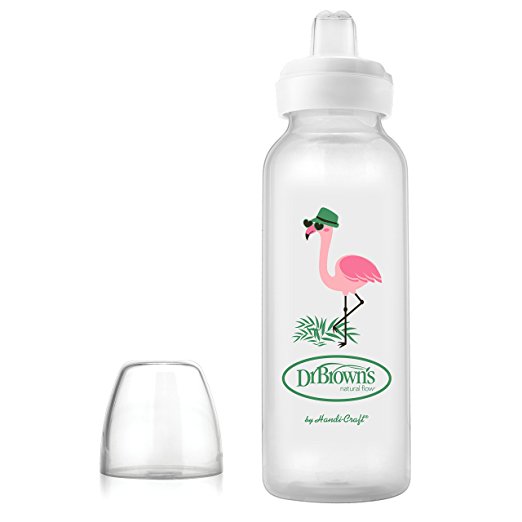 Dr. Brown’s Sippy Spout Baby Bottle, 8 Ounce, Flamingo