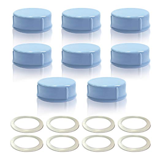 Maymom Solid Lids with Sealing Ring for Standard Sized Bottles; Bottles Lids/Fits Medela Bottles, Ameda, and Small Sized Nuk, Playtex, Gerber Bottles; 8pc