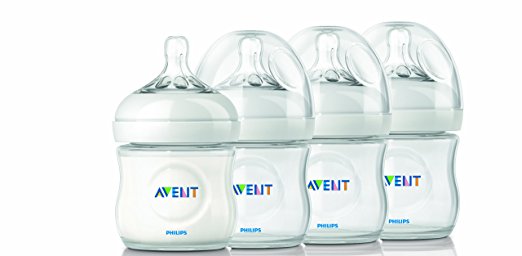 Philips AVENT Natural Polypropylene Bottle, Clear, 4 Ounce, 4 Count