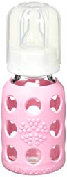 Lifefactory 4 Ounce Baby Bottle (SET OF TWO), color = Pink