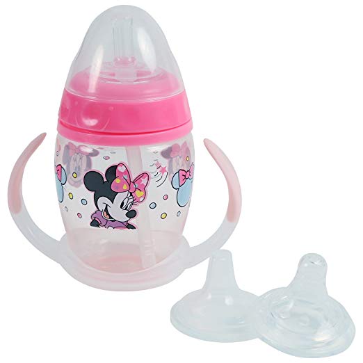 Disney Minnie Mouse 6 Piece Grow with Me Sippy Cup , Baby Pink