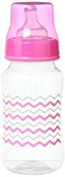 Cribmates 2 Piece Wide Bottle Whale Zigzag, Pink/Grey, Multicolored