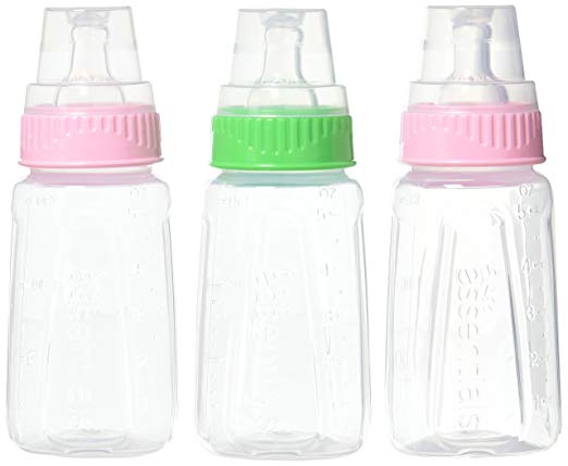 NUK Gerber 3 Piece First Essentials Clear View Bottle, Girl, Slow Flow, 5 Ounce