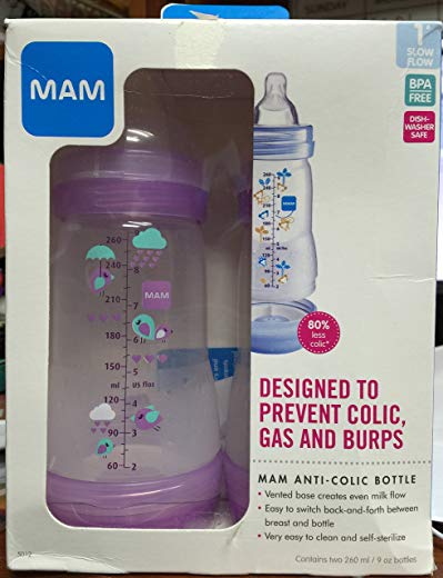 Mam Anit-Colic Bottles - 2 Ct - Color Varies