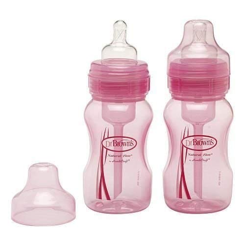 Dr. Browns 8 Oz Wide Neck 2 Pk Special Edition Pink Bottles BPA Free