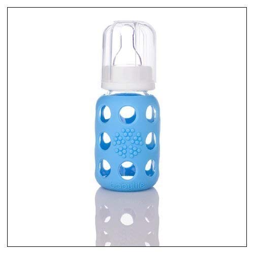 Lifefactory 4 Ounce Baby Bottle (SET OF TWO), color = Sky Blue