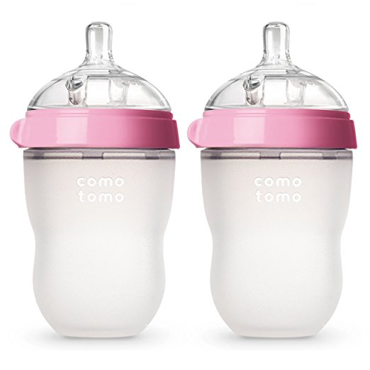 Comotomo Natural Feel 8oz. Bottle, 4 Pack - Pink