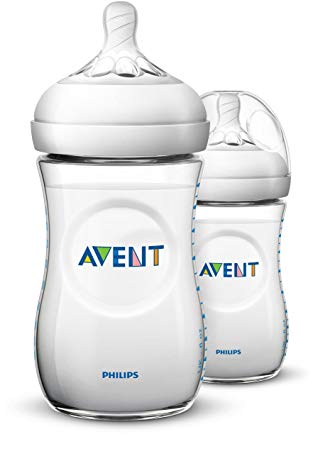 Philips Avent Natural Baby Bottle, Clear, 9oz, 2pk, SCF013/27