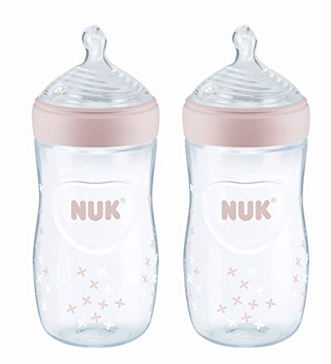 NUK Simply Natural Bottles 2pk with Designs 9oz (Girl)