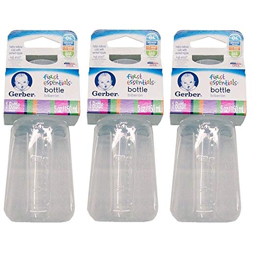 NUK Gerber First Eddential Clear View Bottle BPA Free 5 Ounce Pack of Three