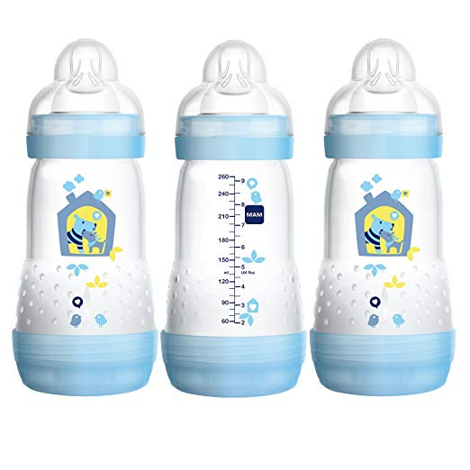 MAM Baby Bottles for Breastfed Babies, MAM Bottles Anti Colic, Boy,